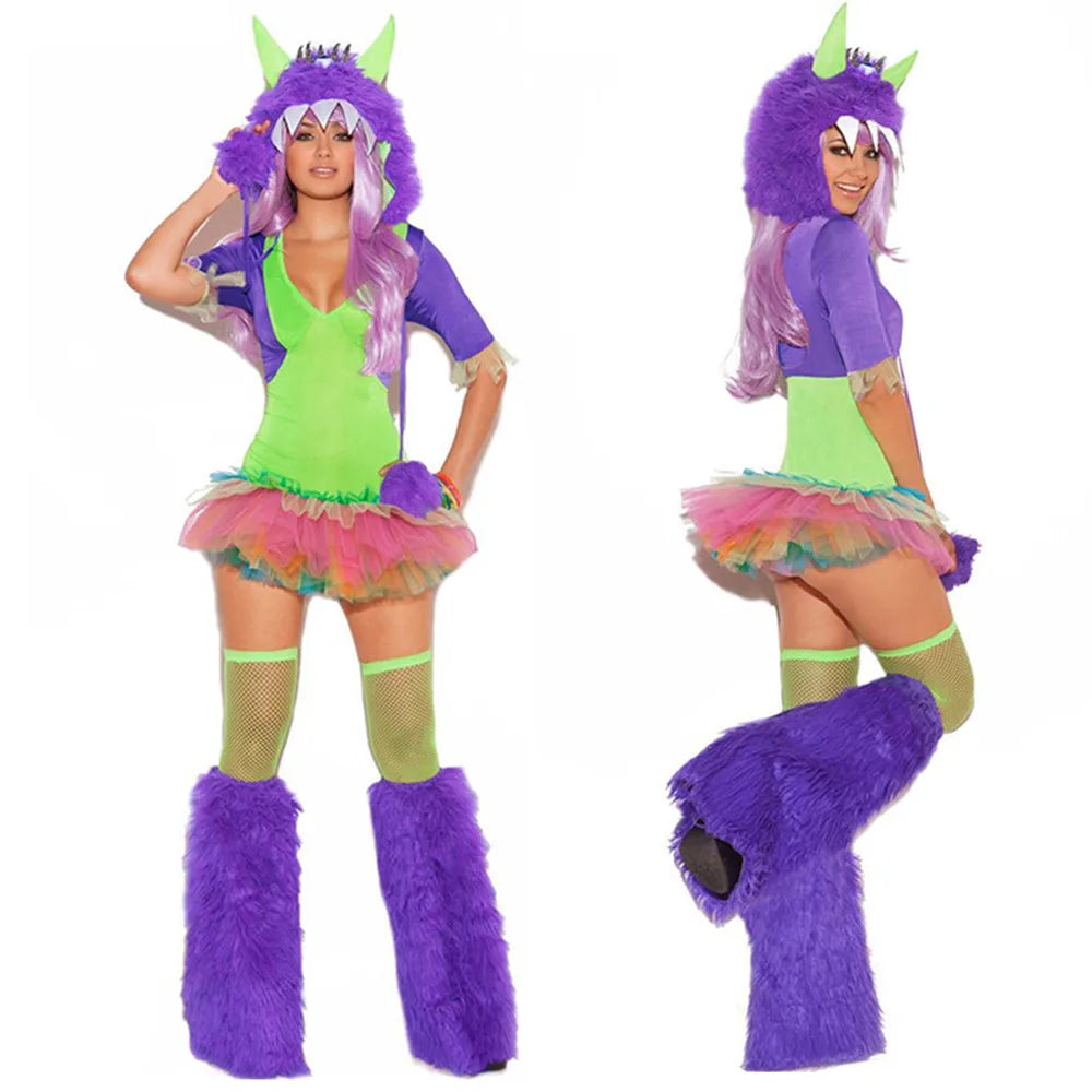 Purple & Green Monster Costume – 2000s Playful Creature