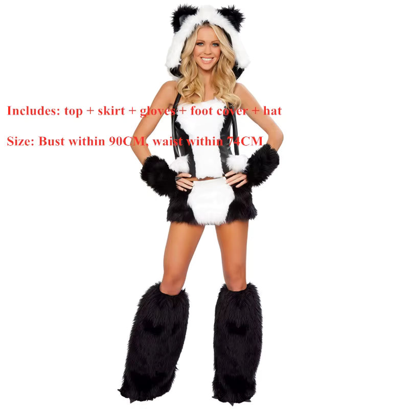 Deluxe Plush Panda Costume 2000s– Halloween, Cosplay, and Party Dress Up, Fluffy