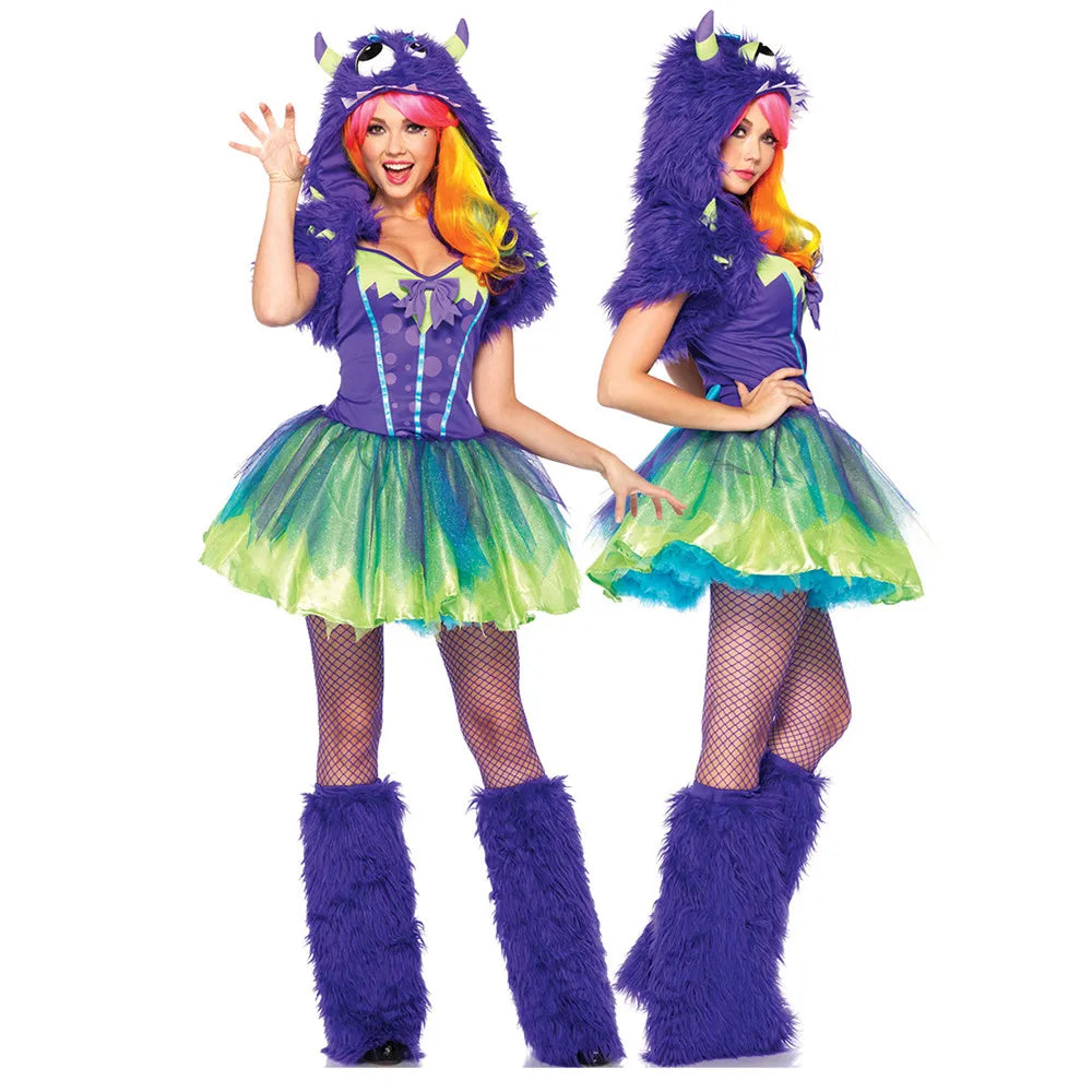 Fuzzy Frenzy: Purple & Green Monster – 2000s Creature