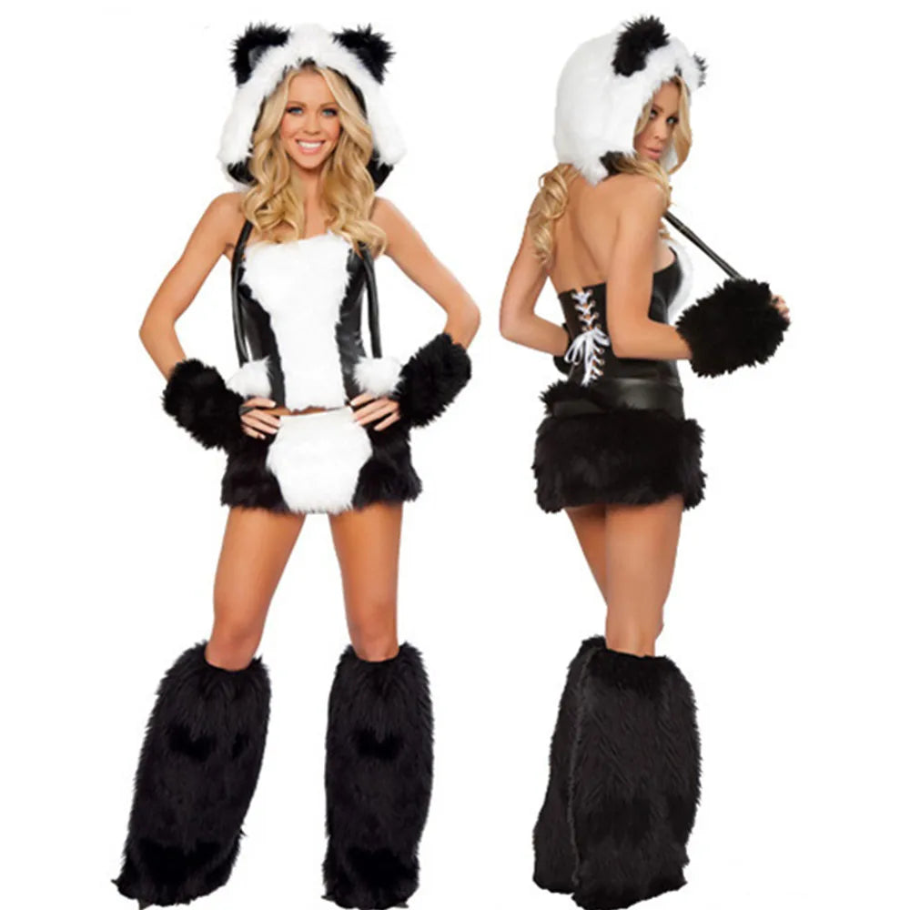 Deluxe Plush Panda Costume 2000s– Halloween, Cosplay, and Party Dress Up, Fluffy